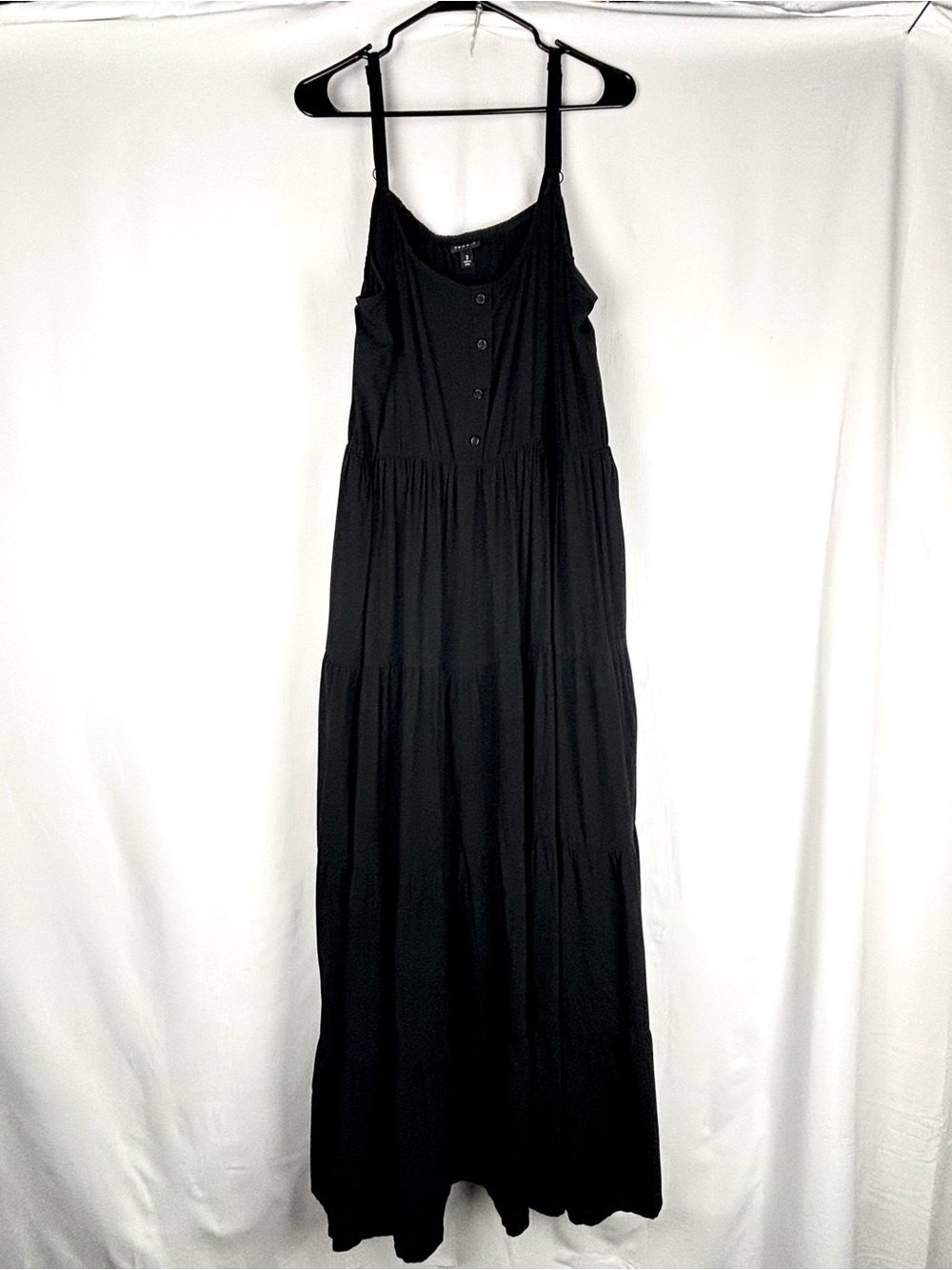 Torrid 3X Black Button Tiered  Maxi Dress